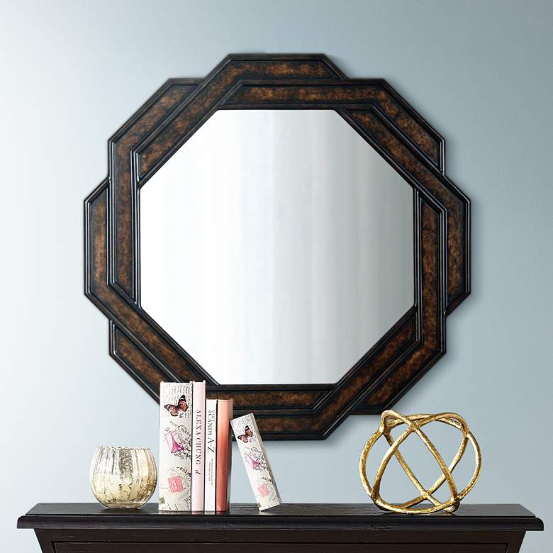 Image 1 Kenroy Home Interchange Bronze 34 inch Round Wall Mirror