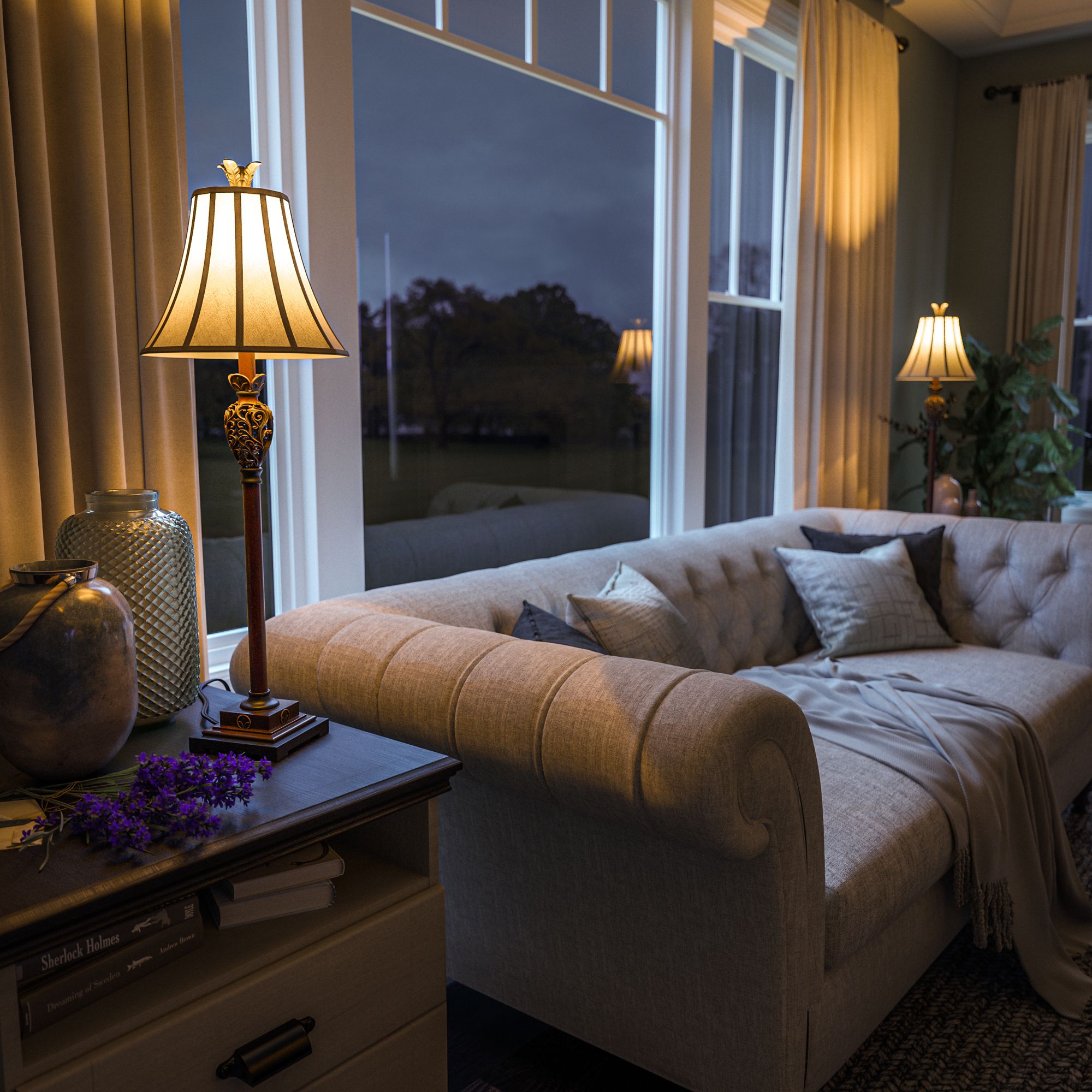 Image 6 Kenroy Home Iron Lace Golden Ruby Buffet Table Lamp more views