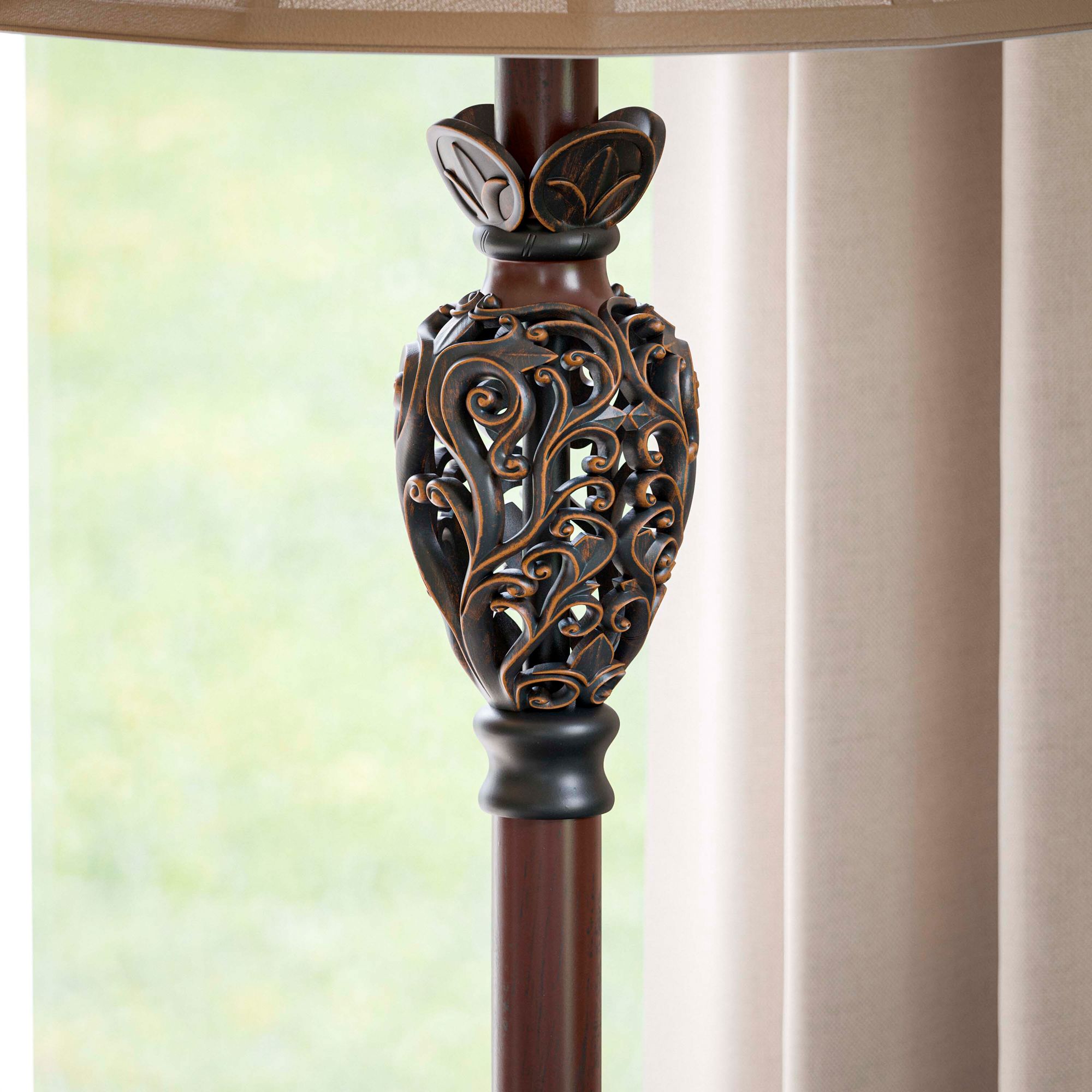 Kenroy Home Iron Lace Golden Ruby Buffet Table Lamp