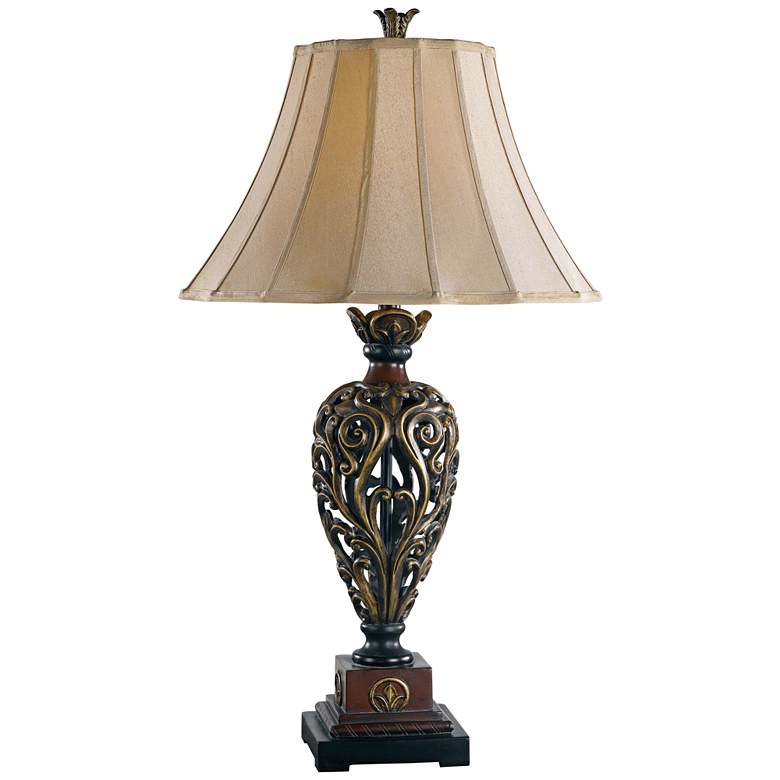Image 1 Kenroy Home Iron Lace Golden Ruby Traditional Table Lamp