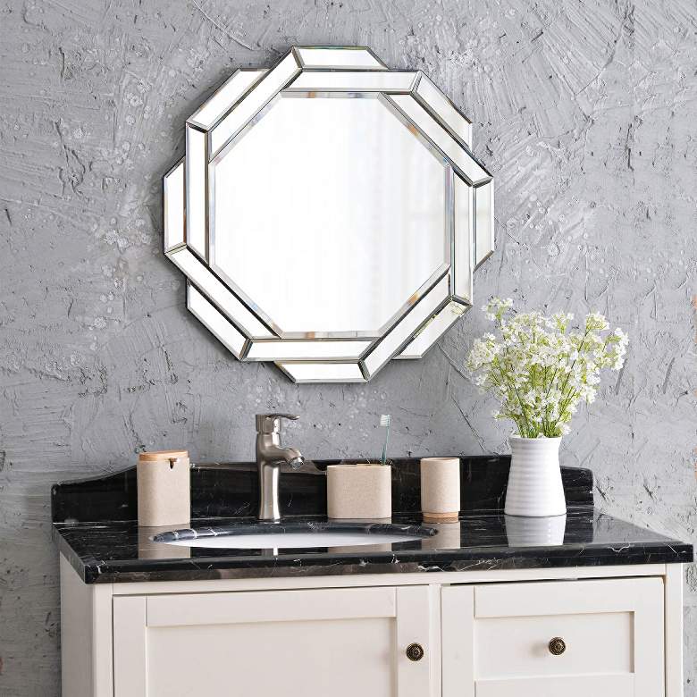 Image 2 Kenroy Home Junction Glass 24" x 24" Wall Mirror more views