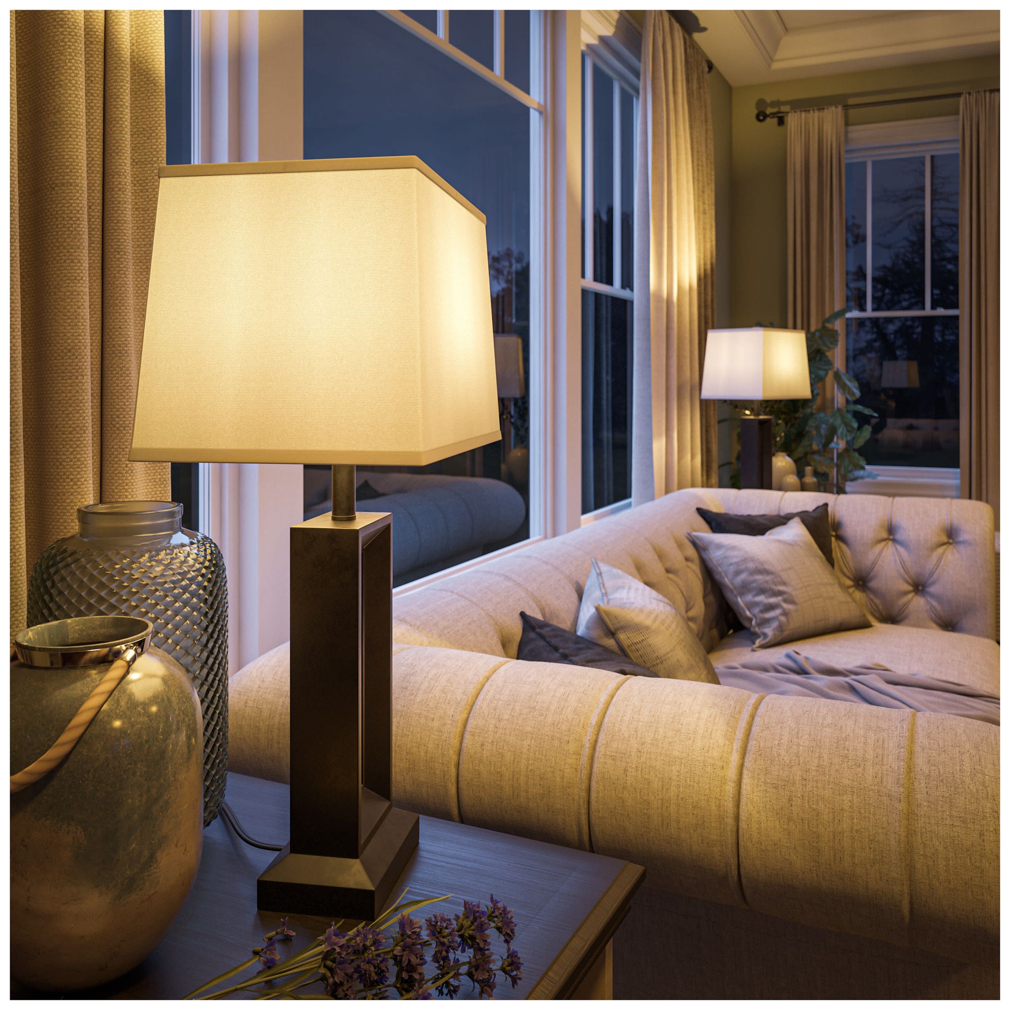 Kenroy Home Katherine 27 1/2" Black Open Rectangle Lamps Set of 2