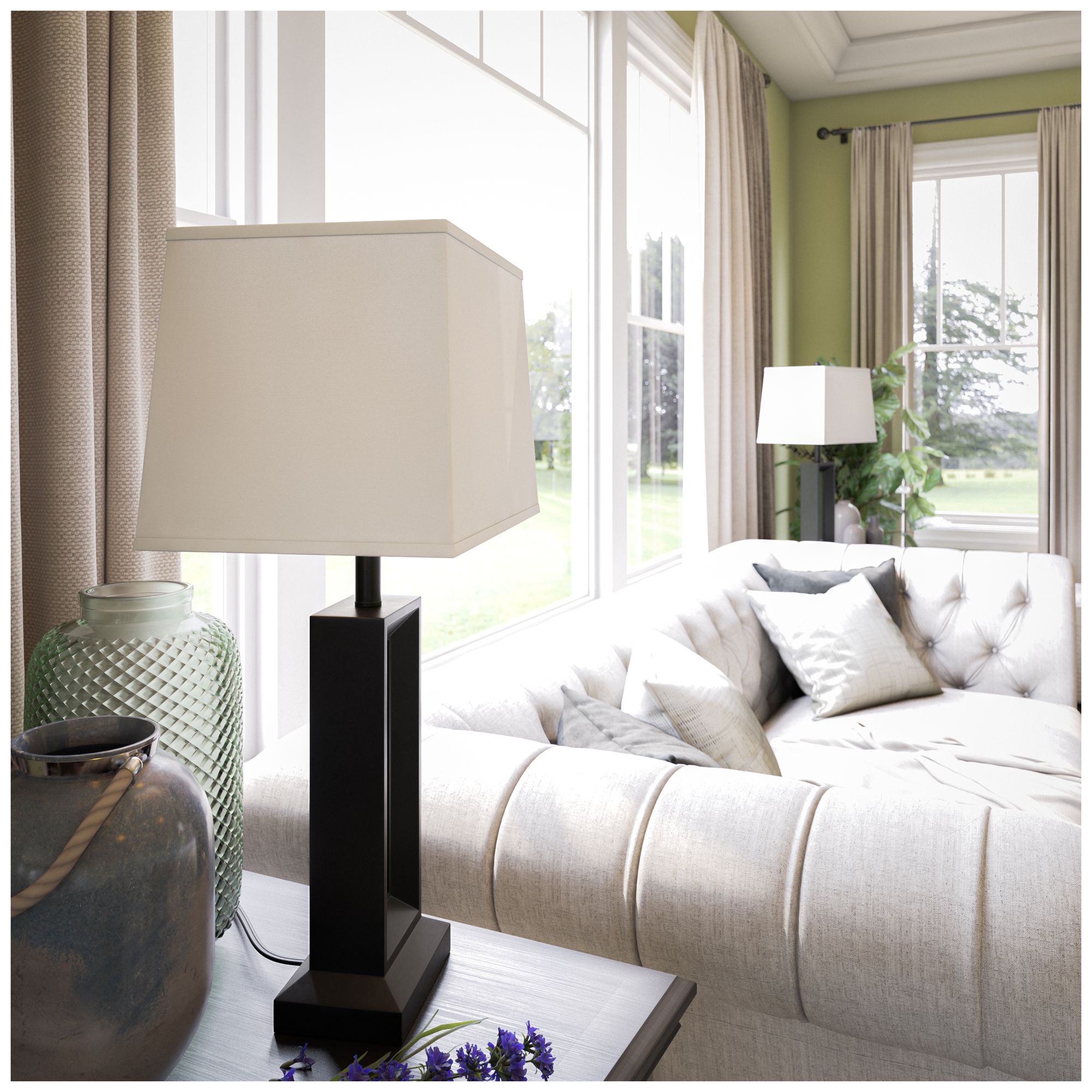 Kenroy Home Katherine 27 1/2" Black Open Rectangle Lamps Set of 2