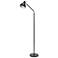 Kenroy Home Lennon 54 1/2" Black and Brass Adjustable Arm Floor Lamp