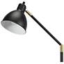3_Kenroy Home Lennon 54 1/2" Black and Brass Adjustable Arm Floor Lamp more views