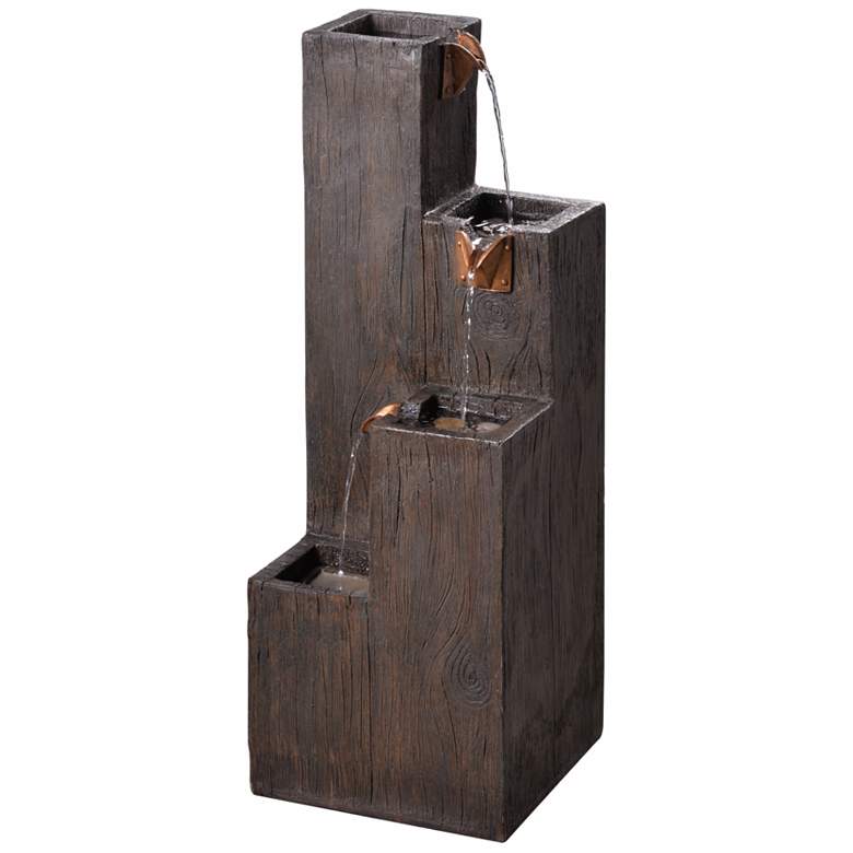 Image 2 Kenroy Home Lincoln 34" High Wood Grain Rustic Modern Fountain