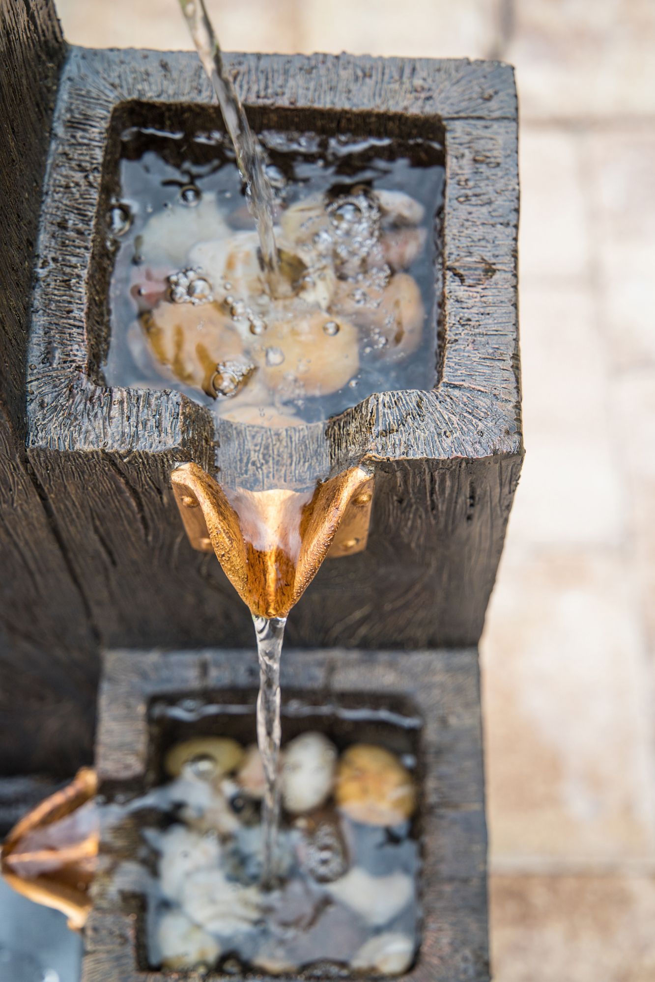 Kenroy Home Lincoln 34" High Wood Grain Rustic Modern Fountain