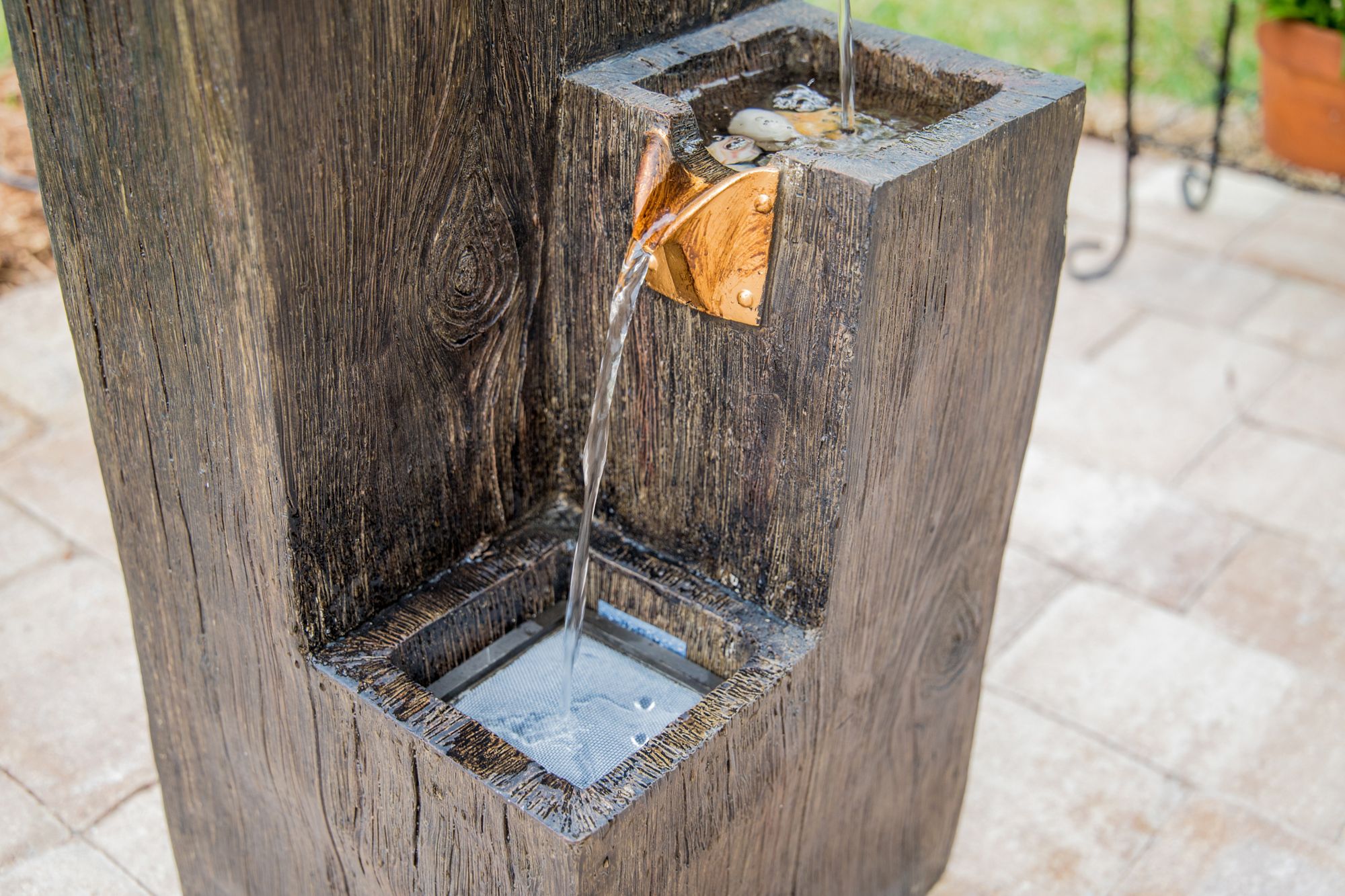 Kenroy Home Lincoln 34" High Wood Grain Rustic Modern Fountain