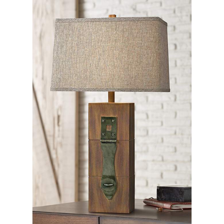 Image 1 Kenroy Home Locke Wood Grain Table Lamp