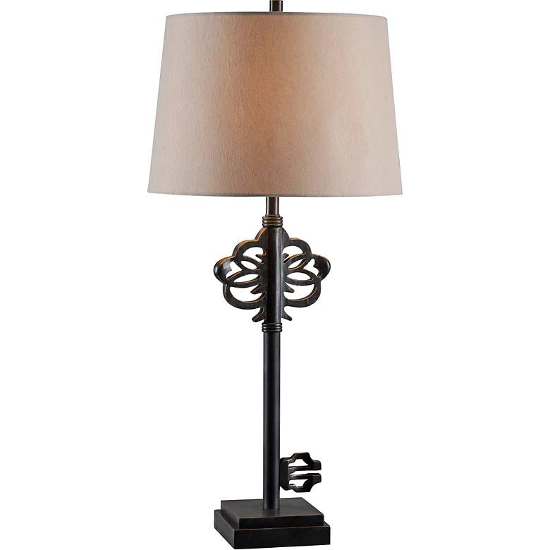 Image 1 Kenroy Home Locksmith Weathered Bronze Steel Table Lamp
