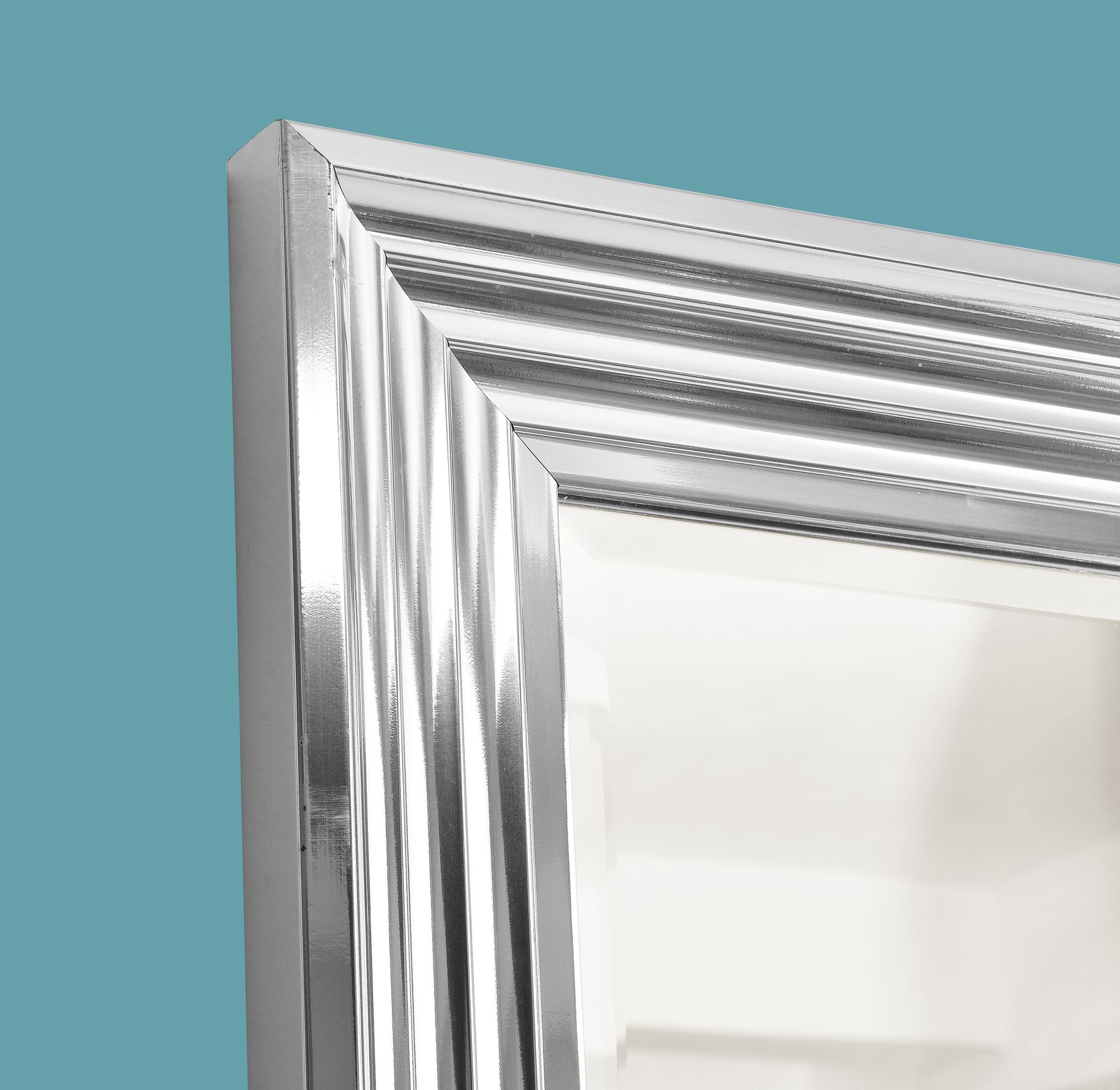 Kenroy Home Lyonesse 30" x 66" Rectangular Chrome Floor Mirror