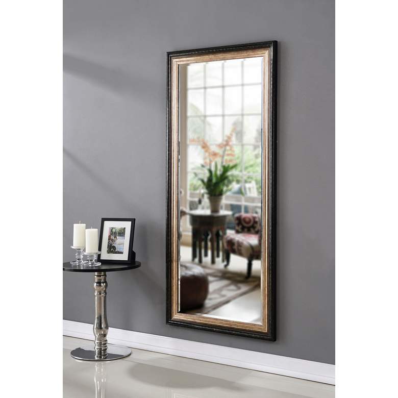 Image 1 Kenroy Home Lyonesse Black and Gold 30 inch x 66 inch Wall Mirror