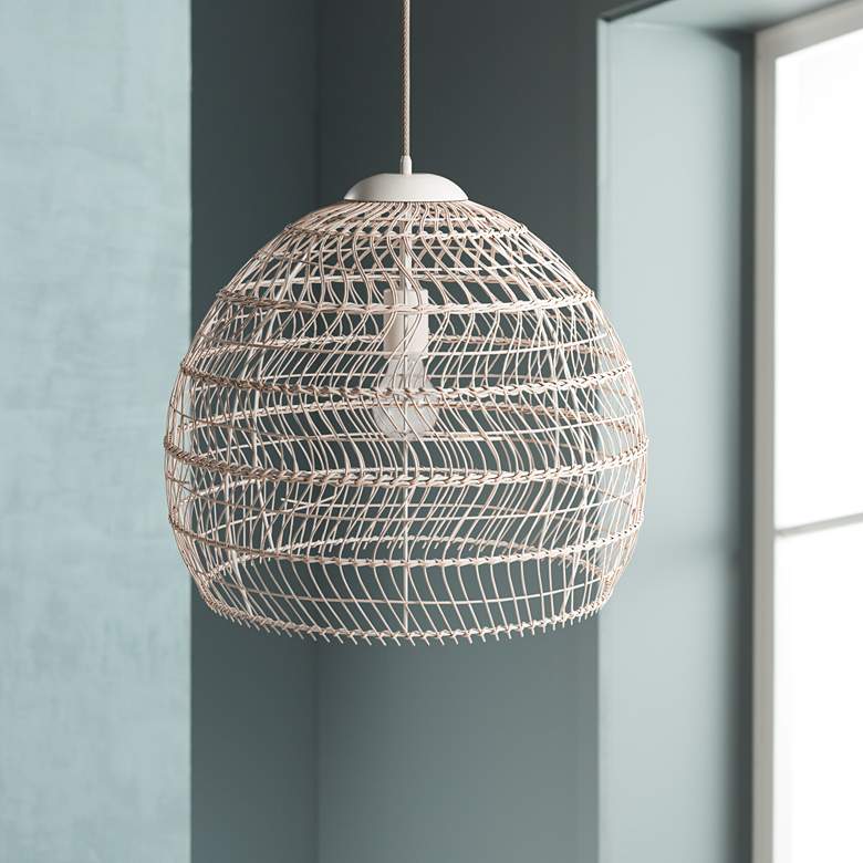 Image 1 Kenroy Home Maverick 18 3/4" Wide Natural Rattan Pendant Light