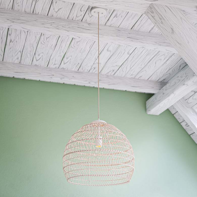 Image 6 Kenroy Home Maverick 18 3/4"W Natural Rattan Pendant Light more views