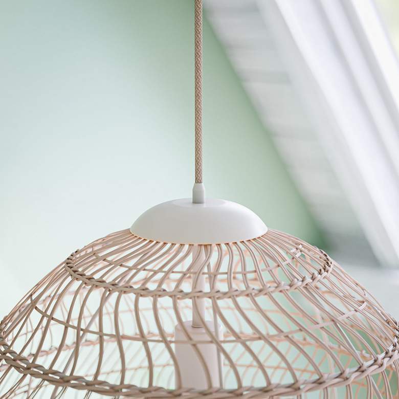 Image 7 Kenroy Home Maverick 18 3/4"W Natural Rattan Pendant Light more views