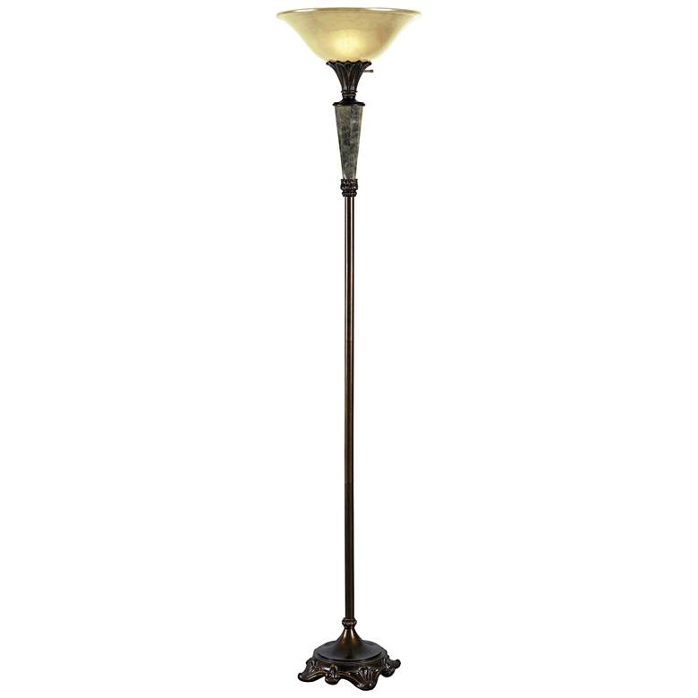 Image 1 Kenroy Home McGrath Metallic Bronze Torchiere Floor Lamp
