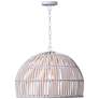 1_Kenroy Home Moon 20" Wide Modern Coastal White Rattan Dome Pendant
