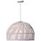Kenroy Home Moon 20" Wide Modern Coastal White Rattan Dome Pendant