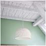 4_Kenroy Home Moon 20" Wide Modern Coastal White Rattan Dome Pendant more views