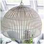 6_Kenroy Home Moon 20" Wide Modern Coastal White Rattan Dome Pendant more views