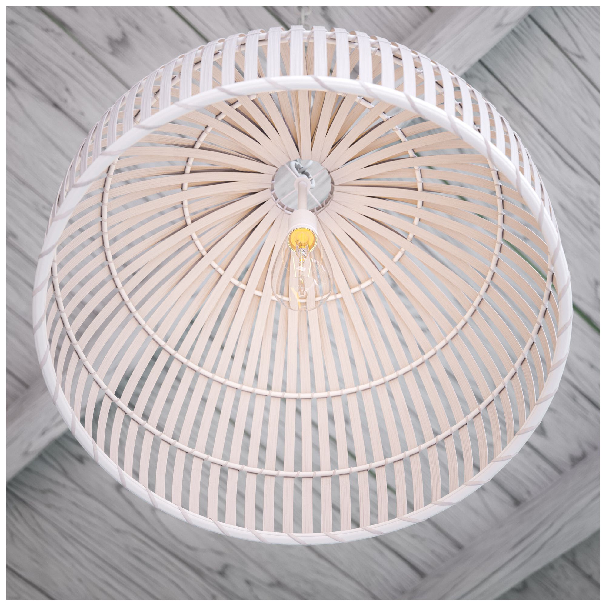 Kenroy Home Moon 20" Wide Modern Coastal White Rattan Dome Pendant