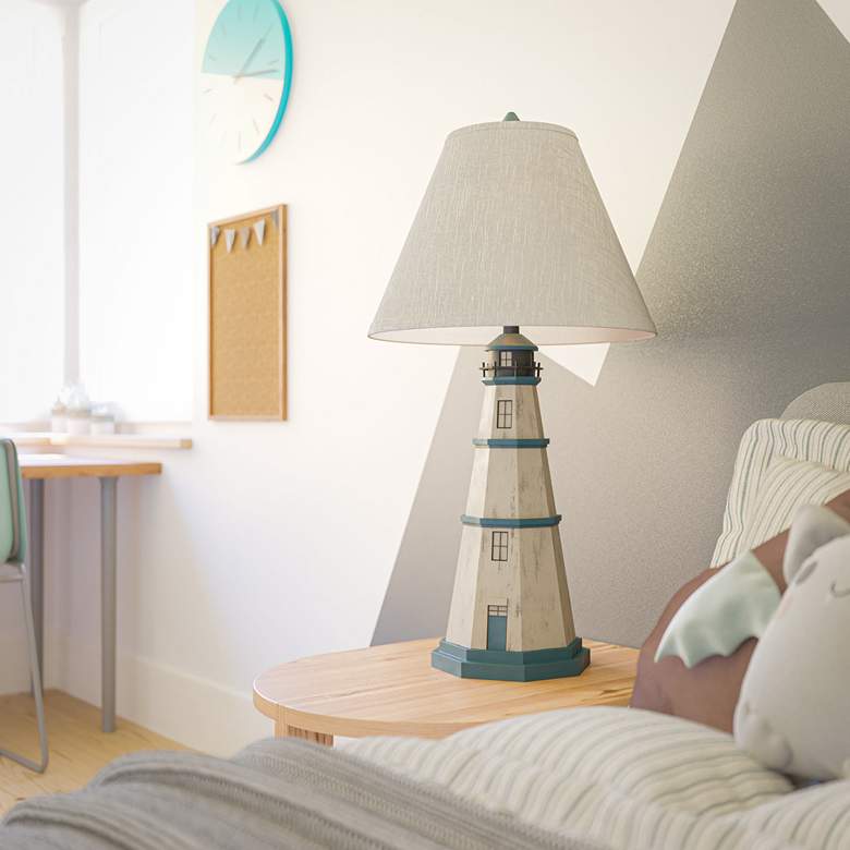 Image 7 Kenroy Home Nantucket Antique White Table Lamp more views