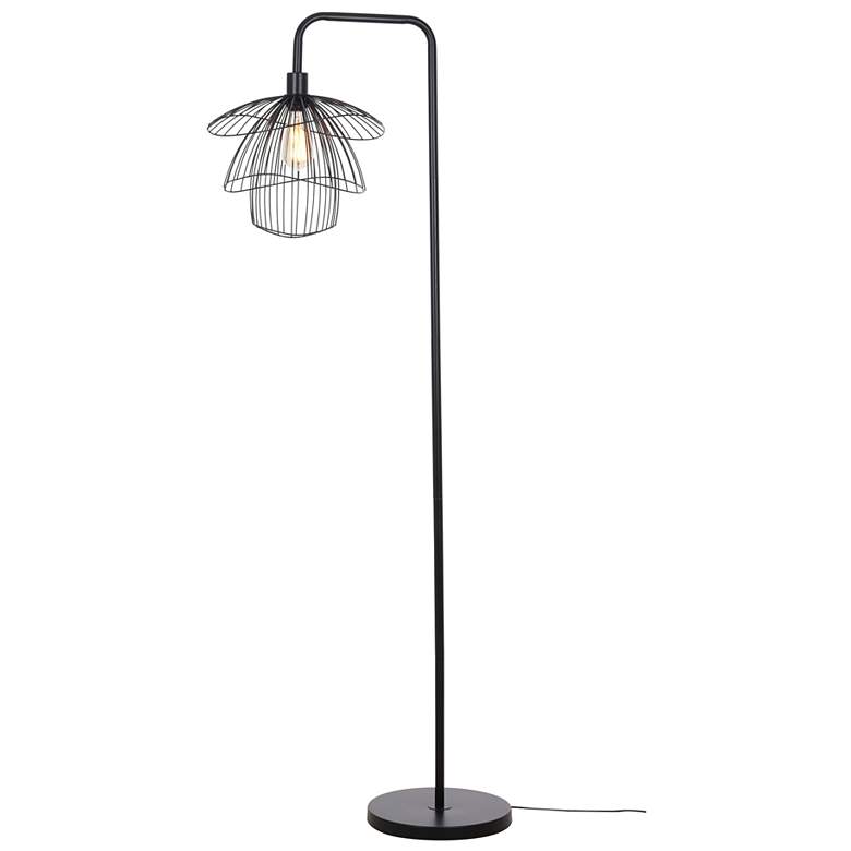 Image 1 Kenroy Home Orchid 65" High Downbridge Modern Black Floor Lamp