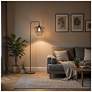 6_Kenroy Home Orchid 65" High Downbridge Modern Black Floor Lamp more views