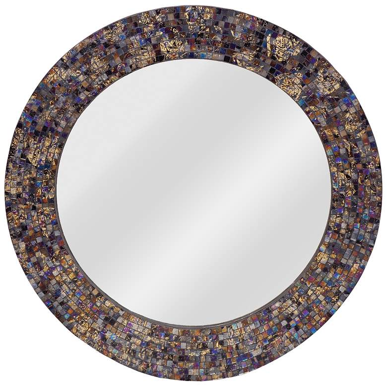 Image 1 Kenroy Home Palacial Mixed Glass Mosaic 30 inch Round Mirror