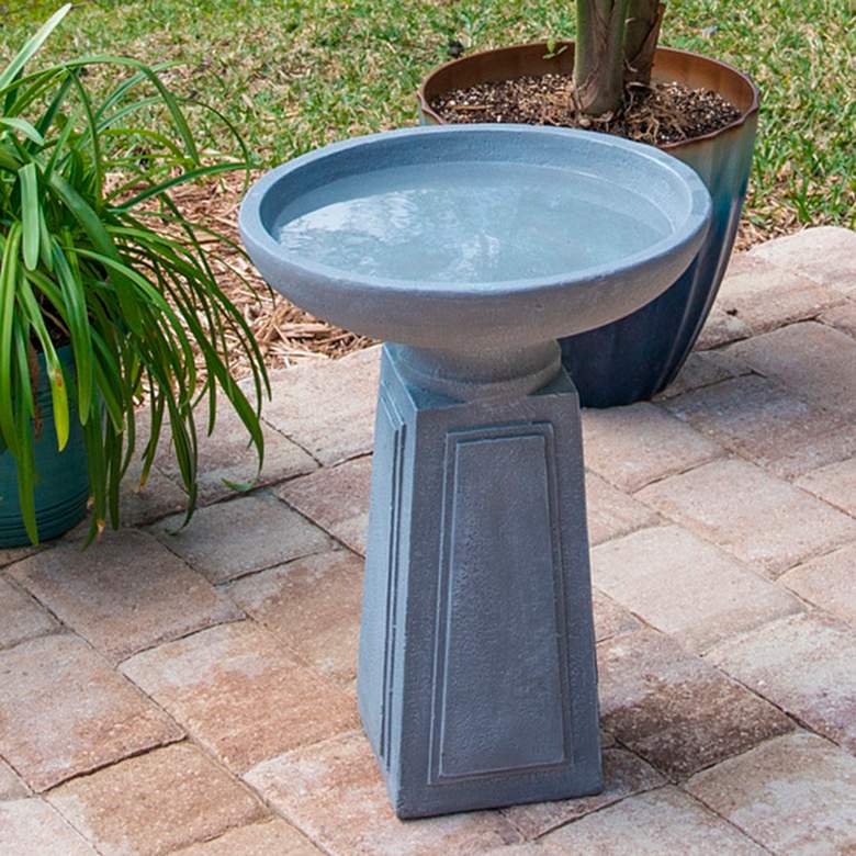 Image 1 Kenroy Home Pedestal 21 1/2 inch High Outdoor Bird Bath