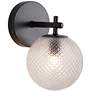1_Kenroy Home Prismatic 9 1/4" High Black Finish Glass Globe Wall Sconce
