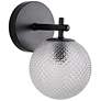 2_Kenroy Home Prismatic 9 1/4" High Black Finish Glass Globe Wall Sconce more views