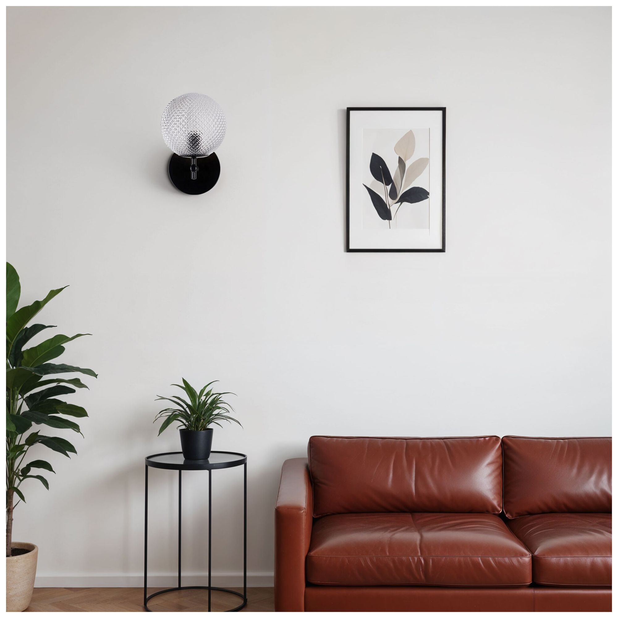 Kenroy Home Prismatic 9 1/4" High Black Finish Glass Globe Wall Sconce