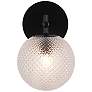 4_Kenroy Home Prismatic 9 1/4" High Black Finish Glass Globe Wall Sconce more views
