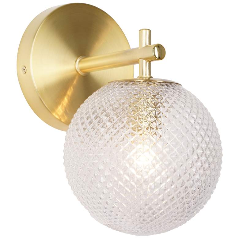 Image 1 Kenroy Home Prismatic 9 1/4" High Brushed Gold Glass Globe Wall Sconce