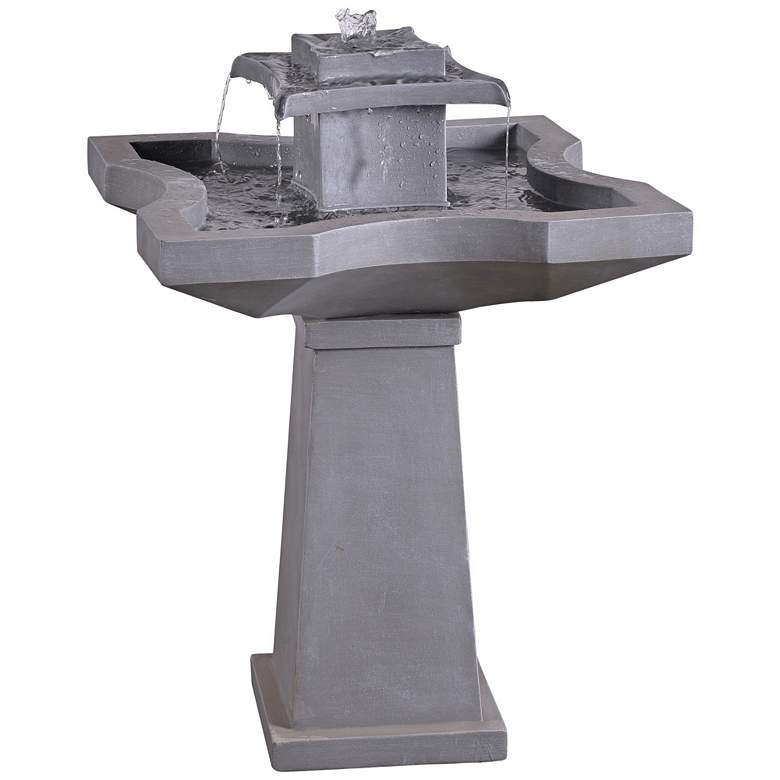 Image 1 Kenroy Home Quad 31 1/2 inchH Concrete Outdoor Floor Fountain