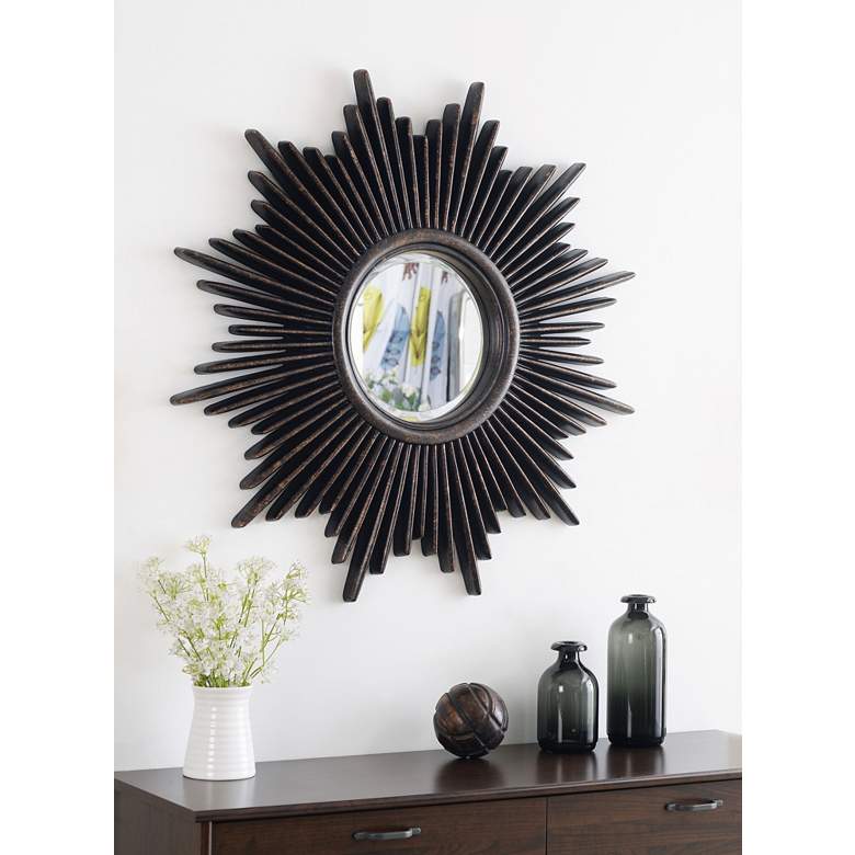Image 1 Kenroy Home Reyes Golden Bronze 36" Round Wall Mirror