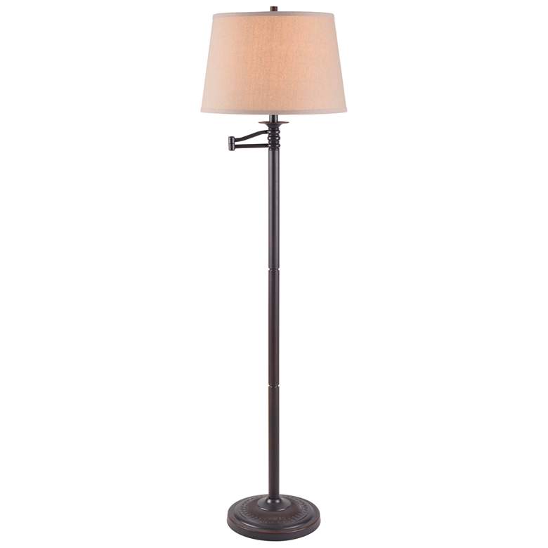Image 2 Kenroy Home Riverside 59" High Copper Bronze Swing Arm Floor Lamp