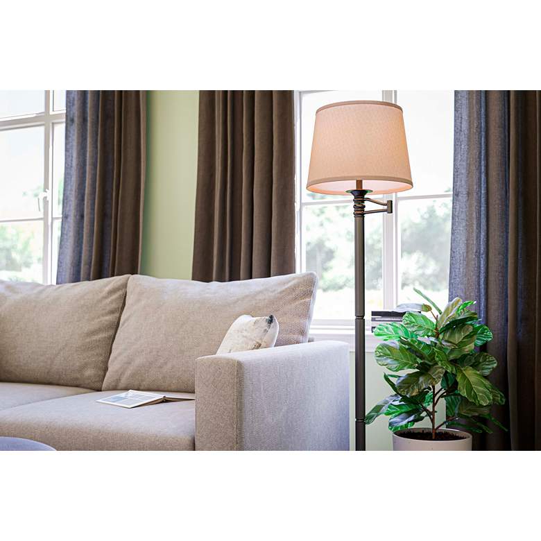 Image 7 Kenroy Home Riverside Copper Bronze Swing Arm Floor Lamp more views