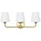 Kenroy Home Roberts 22 1/2" Brushed Gold 3-Light Vanity Bath Light