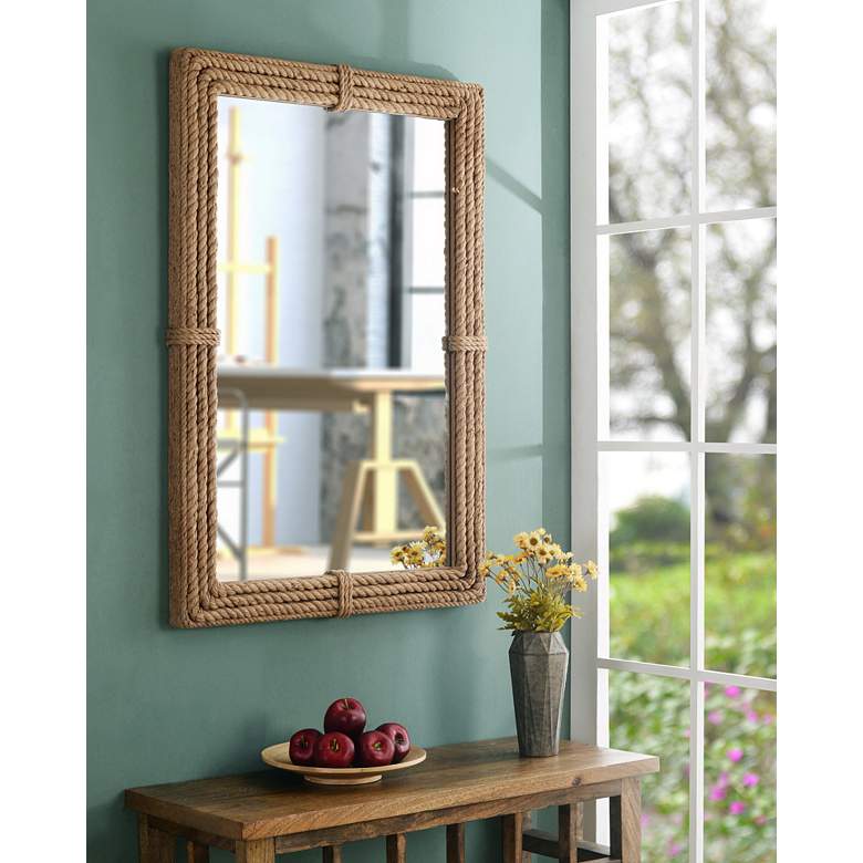 Image 1 Kenroy Home Rudy Natural Rope 28 inch x 42 inch Wall Mirror
