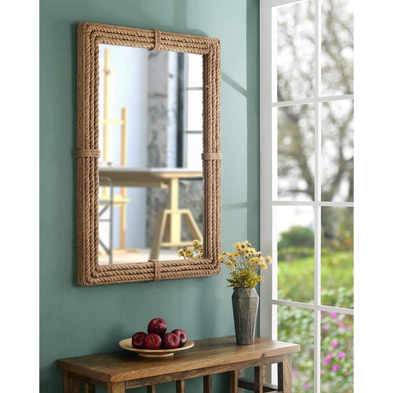 Image 1 Kenroy Home Rudy Natural Rope 28" x 42" Wall Mirror