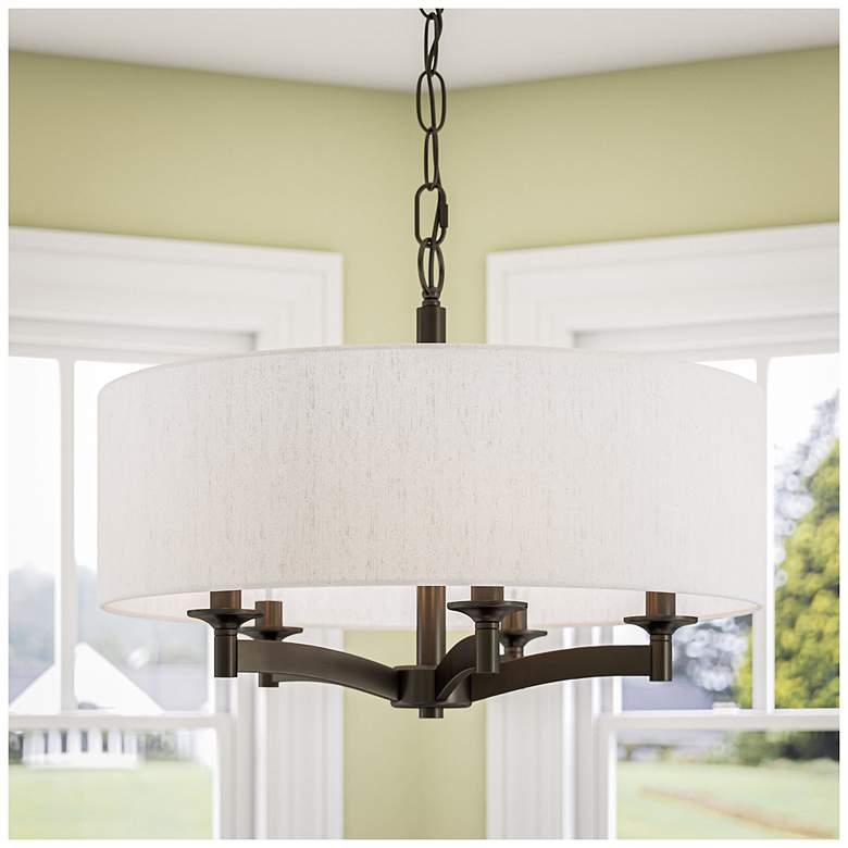Image 4 Kenroy Home Rutherford 22" Wide 5-Light Oil Rubbed Bronze Drum Pendant more views