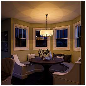 Image5 of Kenroy Home Rutherford 22" Wide 5-Light Oil Rubbed Bronze Drum Pendant more views