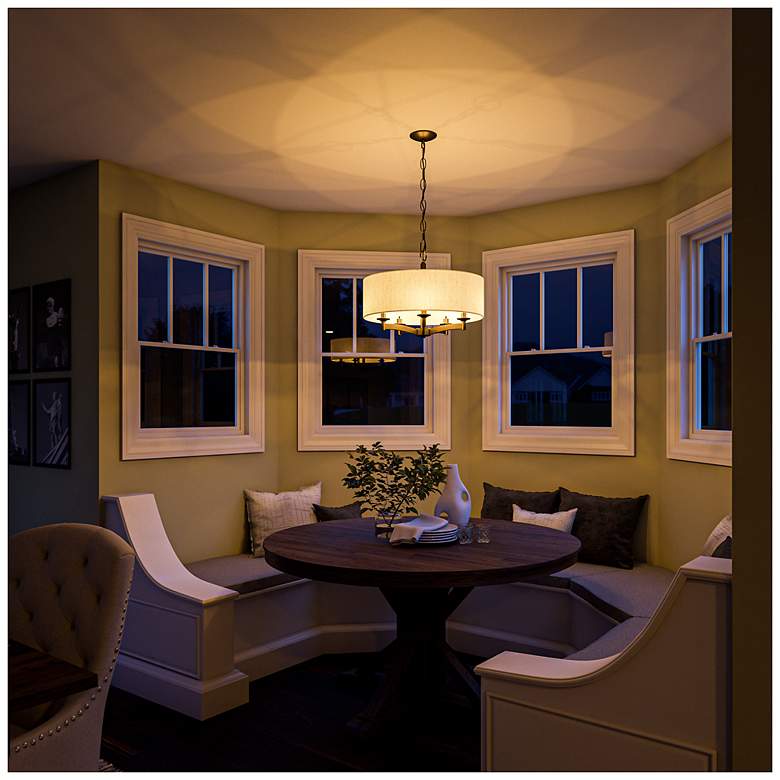 Image 5 Kenroy Home Rutherford 22" Wide 5-Light Oil Rubbed Bronze Drum Pendant more views