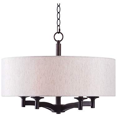 Kenroy Home Rutherford 22" Wide 5-Light Oil Rubbed Bronze Drum Pendant