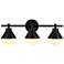 Kenroy Home Schoolhouse 23" Wide 3-Light Black Finish Vanity Light