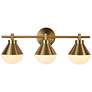 1_Kenroy Home Schoolhouse 23" Wide 3-Light Brushed Gold Vanity Light