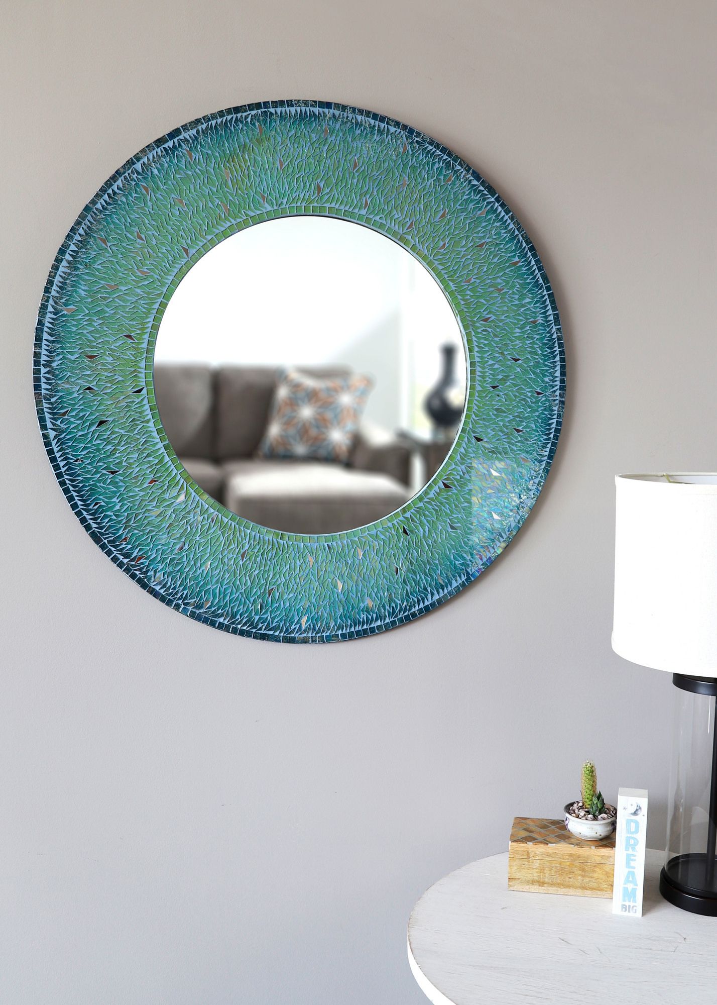 lamps plus round mirror