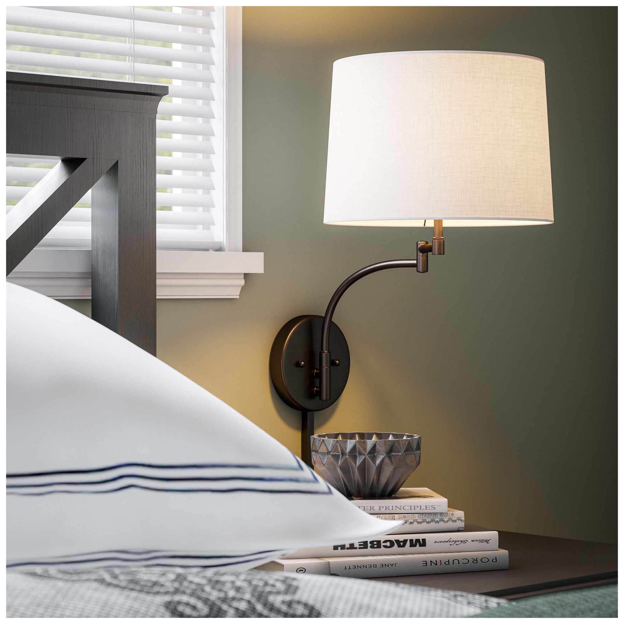 Kenroy Home Seven 18" Bronze Swing Arm Plug-In Wall Sconce